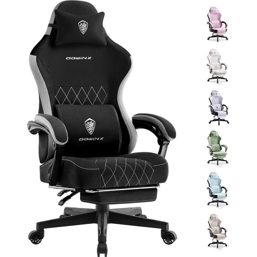 Gaming Chair Cushion - Abric Gaming-Stuhl, ergonomischer Computerstuhl mit Fußstütze