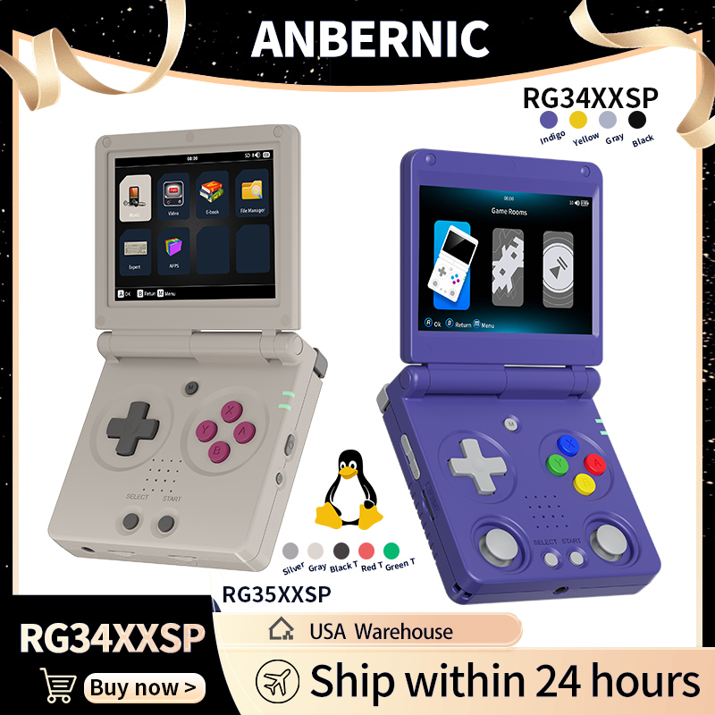 Gaming Console For Sale - Anbernic RG34XXSP RG35XXSP Flip Handheld-Spielekonsole IPS-Bildschirm