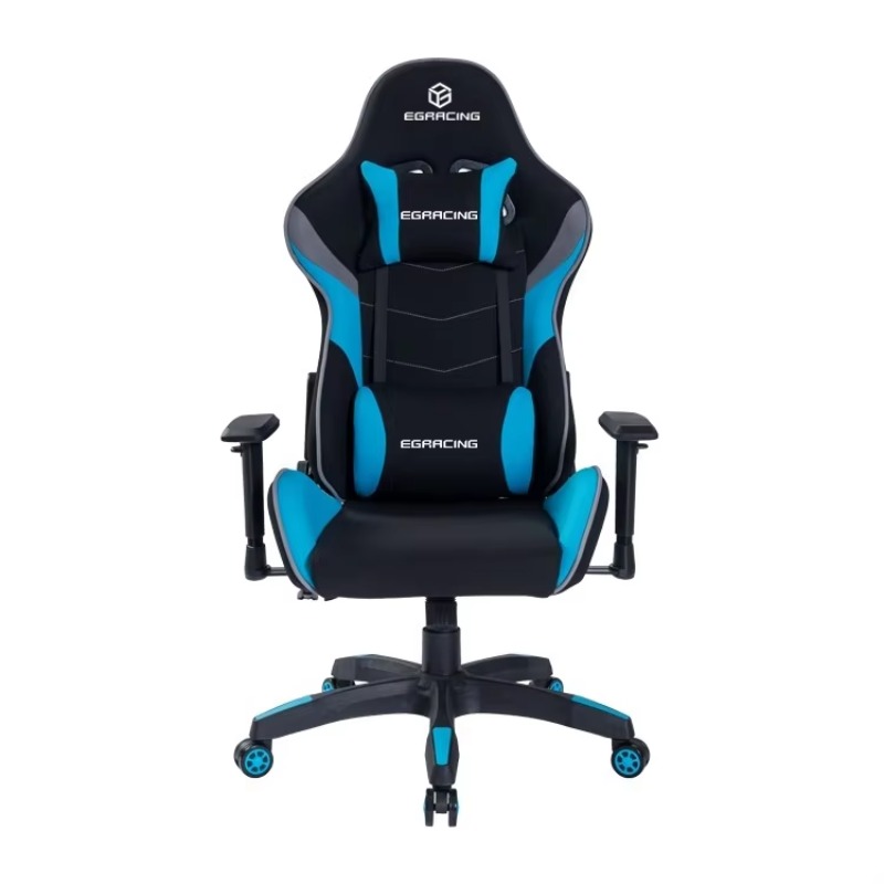 Gaming Chair Cushion - Schwarz-blaues Gaming-Stuhl mit Kopfstütze und Lendenkissen,