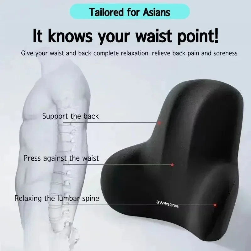 Gaming Chair Cushion - 2025, verbessertes Lendenkissen aus orthopädischem Memory-Schaum,