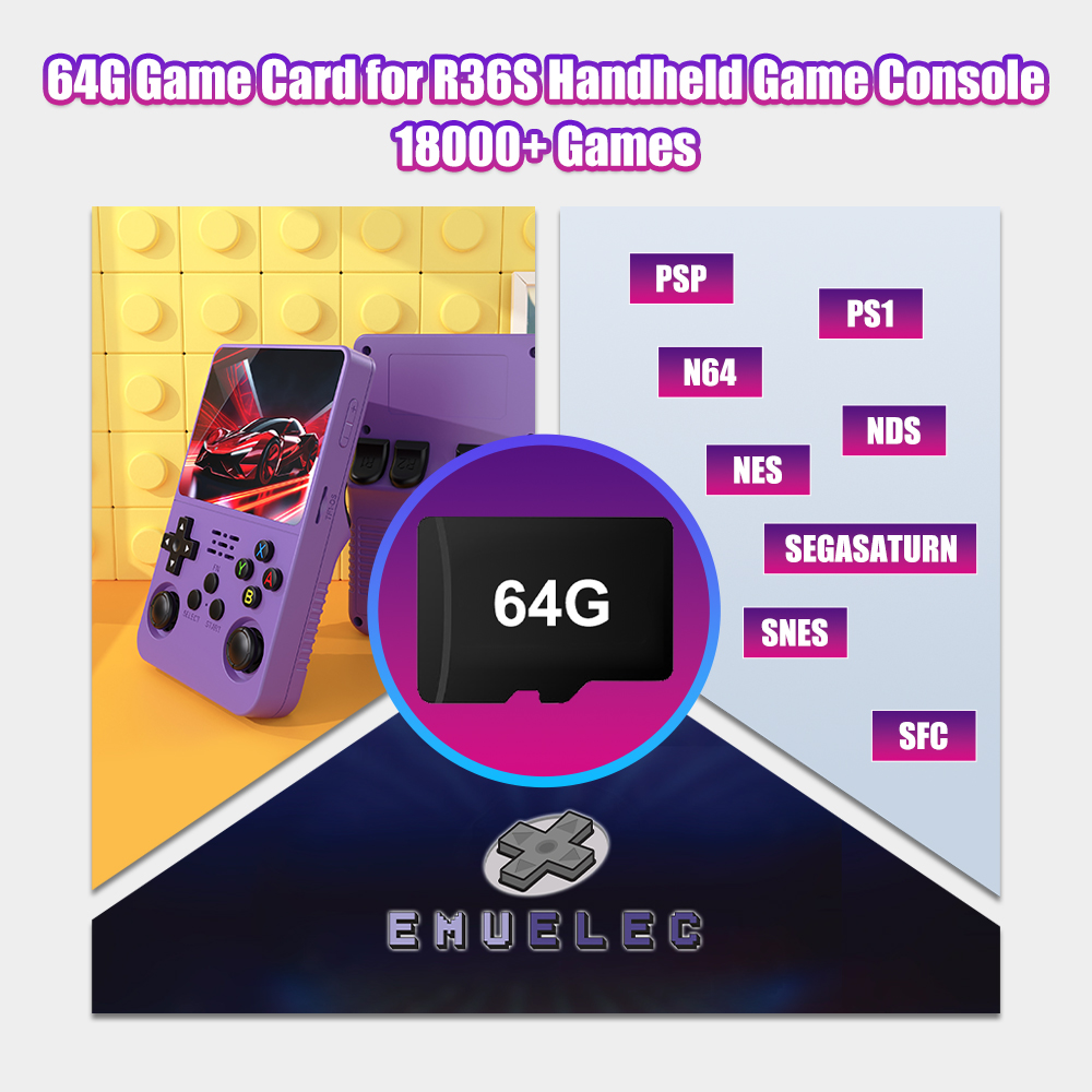 Gaming Console R36S - 64G Game TF-Karte für R36S Video