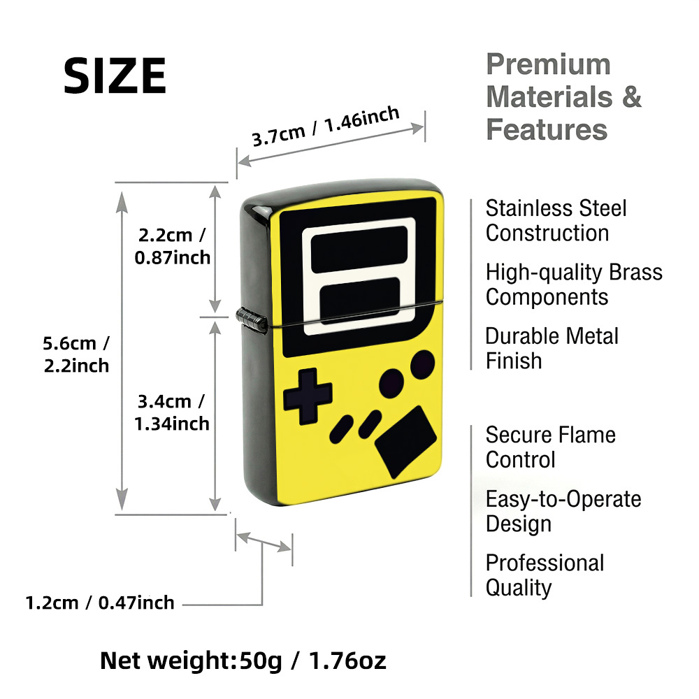 Retro-Gaming-Flip-Top-Feuerzeu – Retro.Gaming Console Yellow Bewertung und Preis