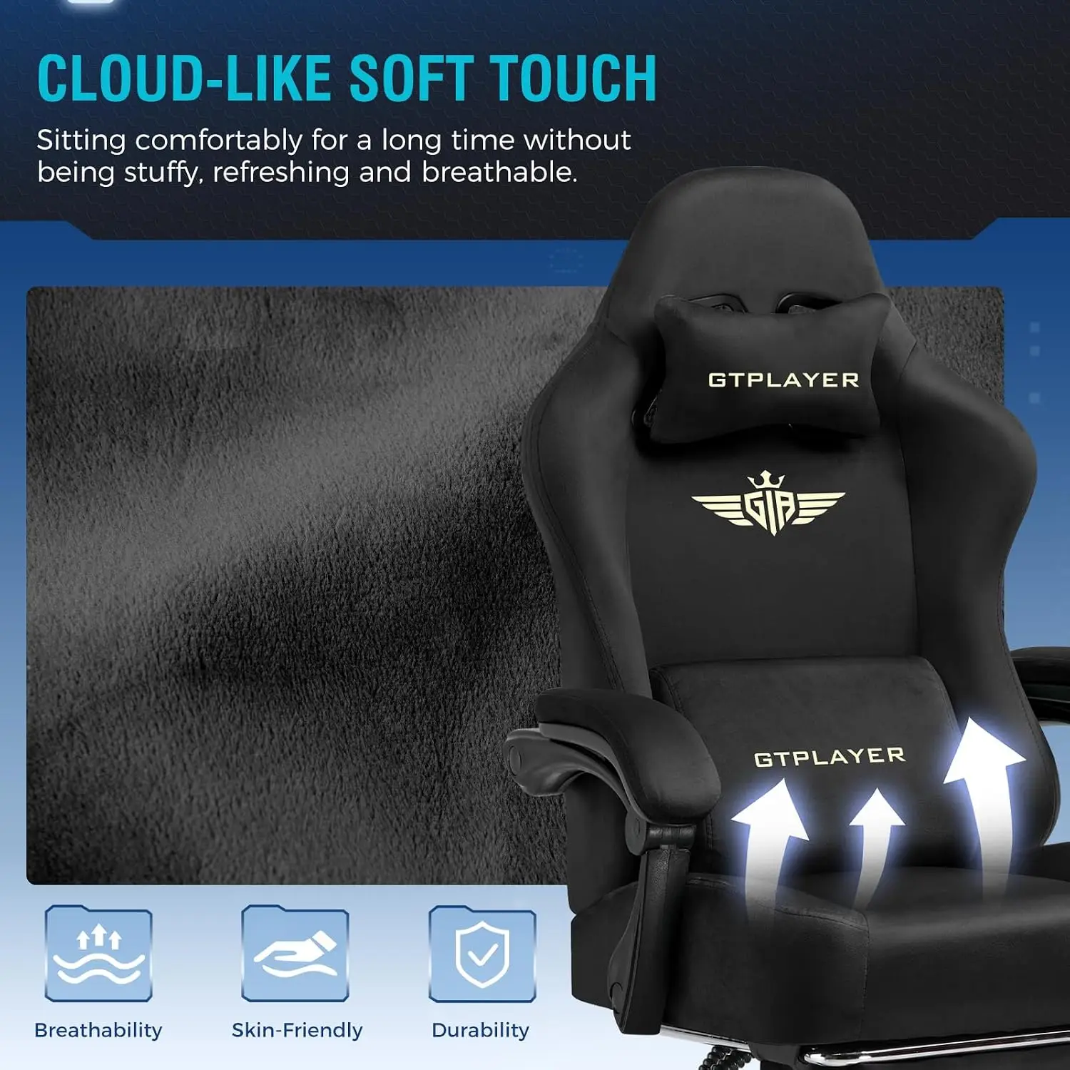 Großer Gaming-Stuhl aus Stoff  – Gaming Chair Cushion Bewertung und Preis